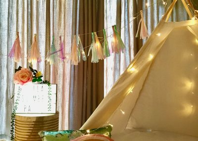 Cape Town Teepee Slumber party for kids – theme sparkles
